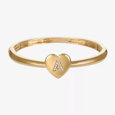 Monet Jewelry Initial Womens Glass Heart Stretch Bracelet