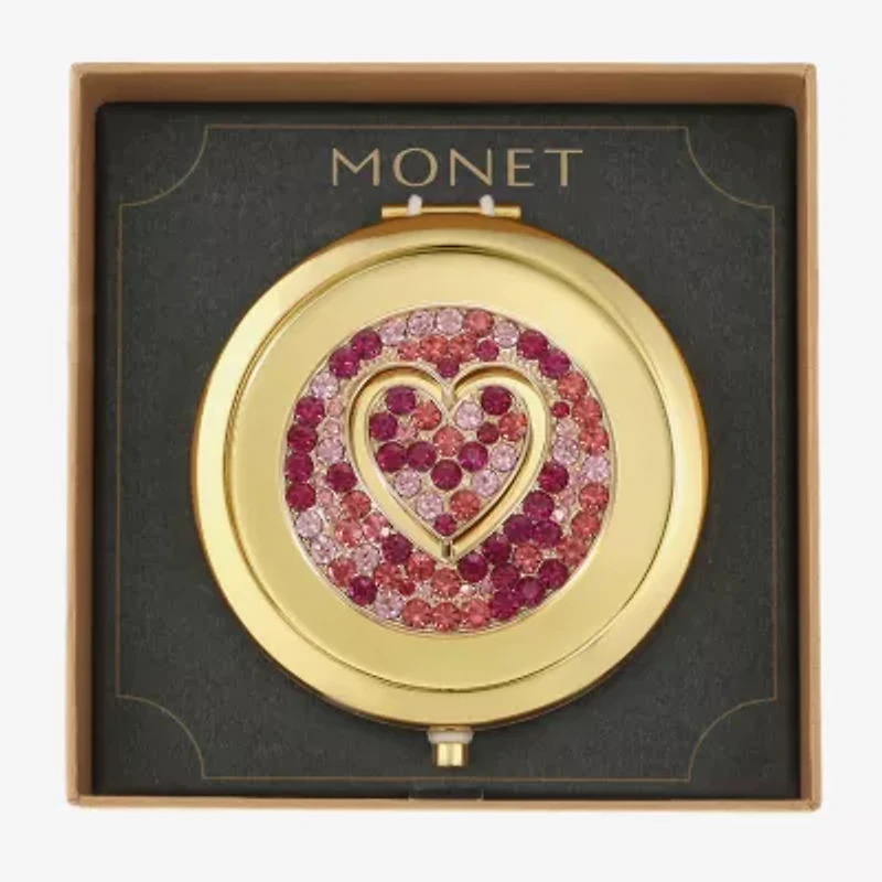 Monet Jewelry Initial Gold Tone Heart Compact Mirror