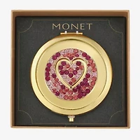 Monet Jewelry Initial Gold Tone Heart Compact Mirror