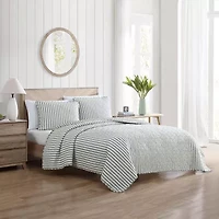 Stone Cottage Willow Way Ticking Stripe Quilt Set