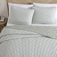 Stone Cottage Willow Way Ticking Stripe Quilt Set