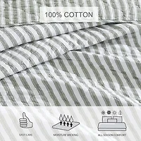 Stone Cottage Willow Way Ticking Stripe Quilt Set