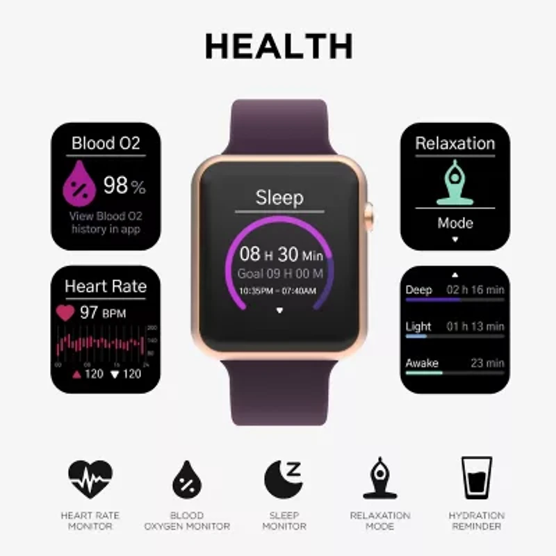 Itouch Air 4 Unisex Adult Multi-Function Purple Smart Watch Ta4m01-C08