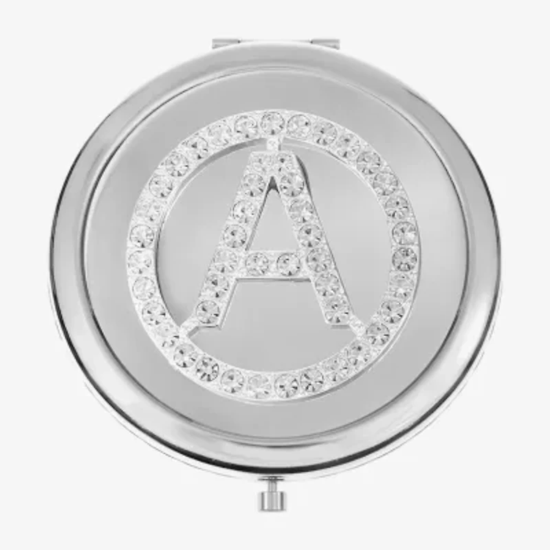Monet Jewelry Initial Gray Round Compact Mirror