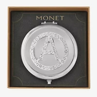 Monet Jewelry Initial Gray Round Compact Mirror