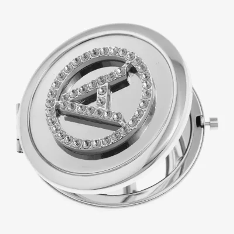 Monet Jewelry Initial Gray Round Compact Mirror