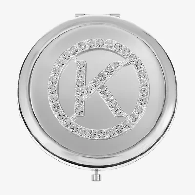 Monet Jewelry Initial Gray Round Compact Mirror