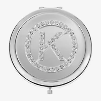 Monet Jewelry Initial Gray Round Compact Mirror