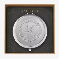 Monet Jewelry Initial Gray Round Compact Mirror
