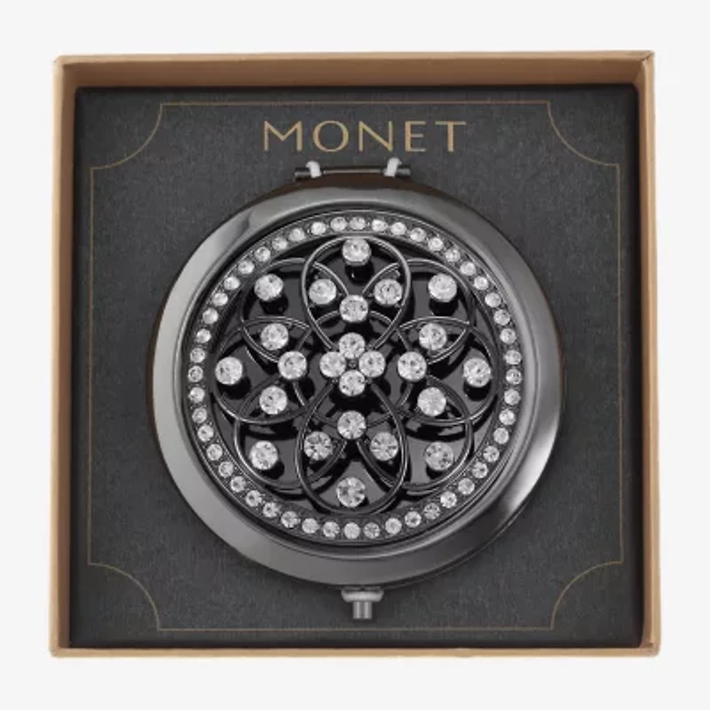 Monet Jewelry Hematite Gray Compact Mirror