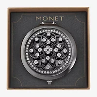 Monet Jewelry Hematite Gray Compact Mirror