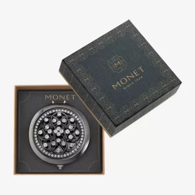 Monet Jewelry Hematite Gray Compact Mirror
