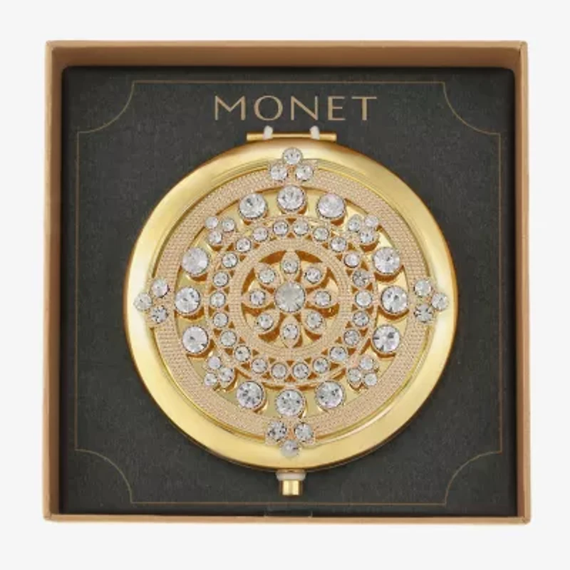 Monet Jewelry Gold Tone Snowflake Gold Tone Compact Mirror