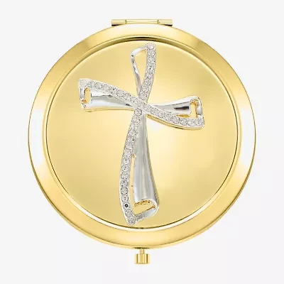 Monet Jewelry Gold Tone Gold Tone Cross Compact Mirror