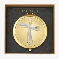 Monet Jewelry Gold Tone Gold Tone Cross Compact Mirror