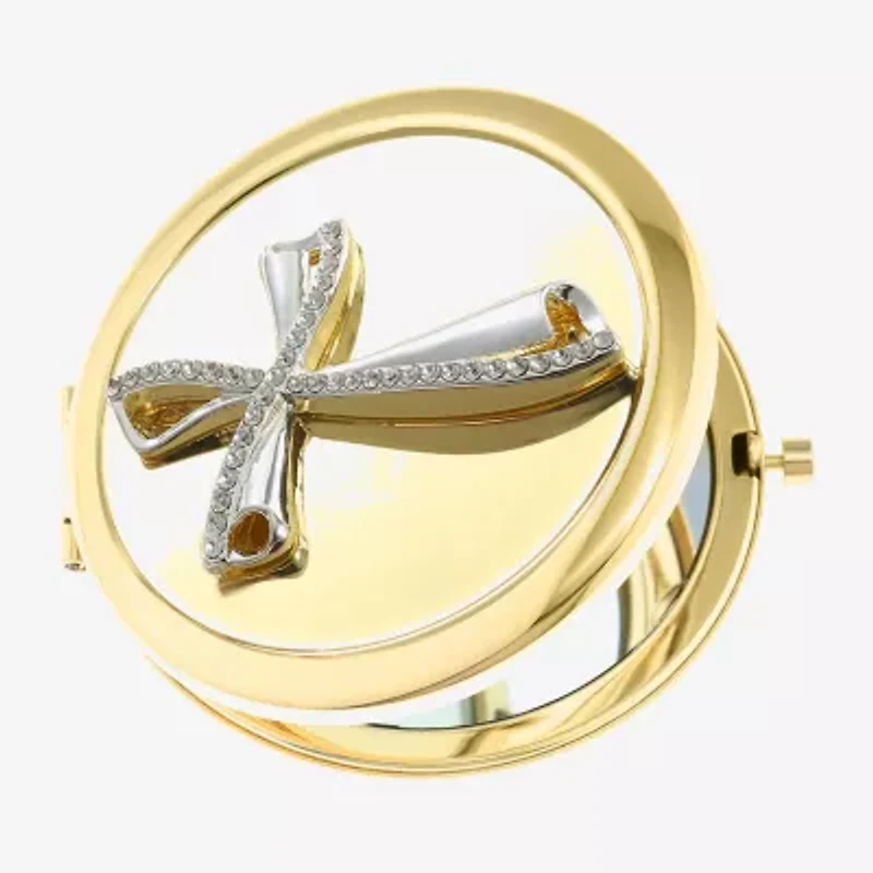 Monet Jewelry Gold Tone Gold Tone Cross Compact Mirror