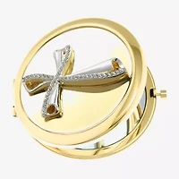 Monet Jewelry Gold Tone Gold Tone Cross Compact Mirror