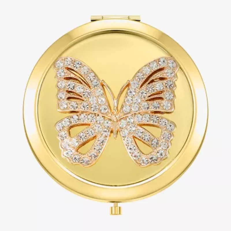Monet Jewelry Gold Tone Gold Tone Butterfly Compact Mirror