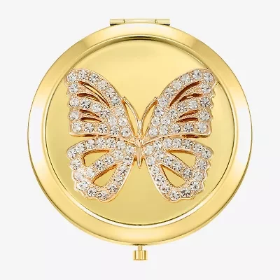 Monet Jewelry Gold Tone Gold Tone Butterfly Compact Mirror