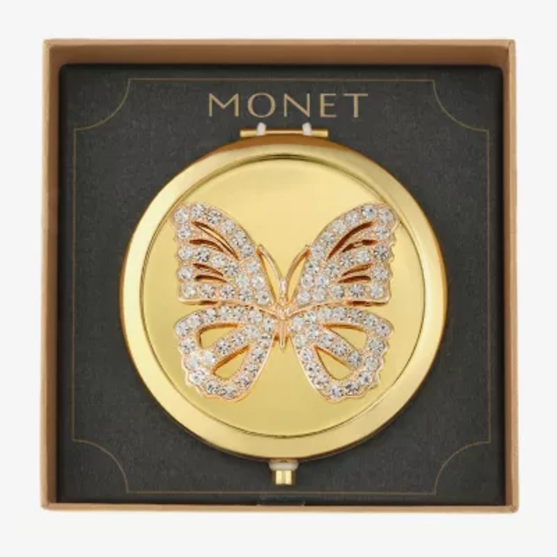 Monet Jewelry Gold Tone Gold Tone Butterfly Compact Mirror
