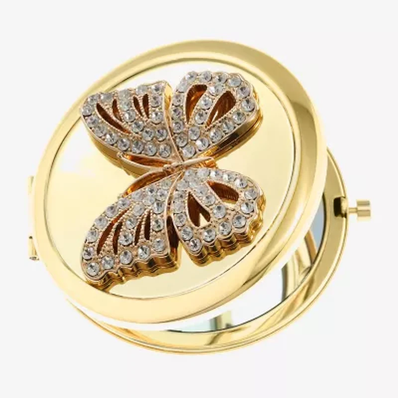 Monet Jewelry Gold Tone Gold Tone Butterfly Compact Mirror