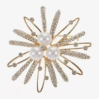 Monet Jewelry Gold Tone Cluster Glass Pin