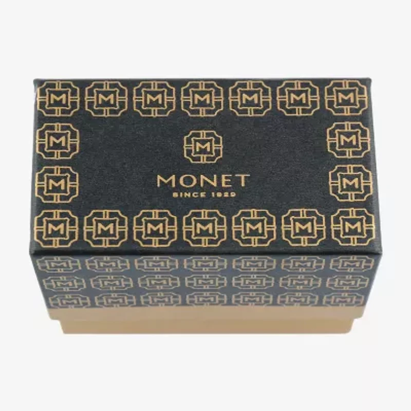 Monet Jewelry Womens Glass Simulated Pearl Round Bangle Bracelet