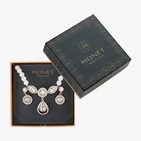 Monet Jewelry Y Necklace And Drop Earring Womens Glass Simulated Pearl 2-pc. Jewelry Set