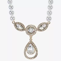 Monet Jewelry Y Necklace And Drop Earring Womens Glass Simulated Pearl 2-pc. Jewelry Set
