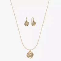 Monet Jewelry Pendant Necklace And Drop Earring Womens Glass Knot 2-pc. Jewelry Set