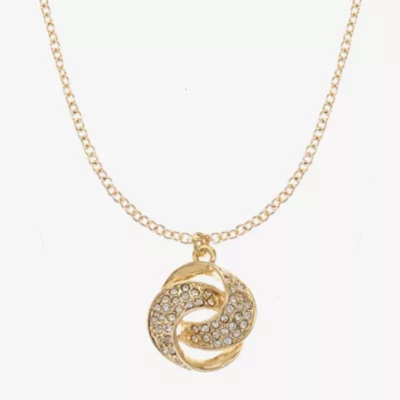 Monet Jewelry Pendant Necklace And Drop Earring Womens Glass Knot 2-pc. Jewelry Set
