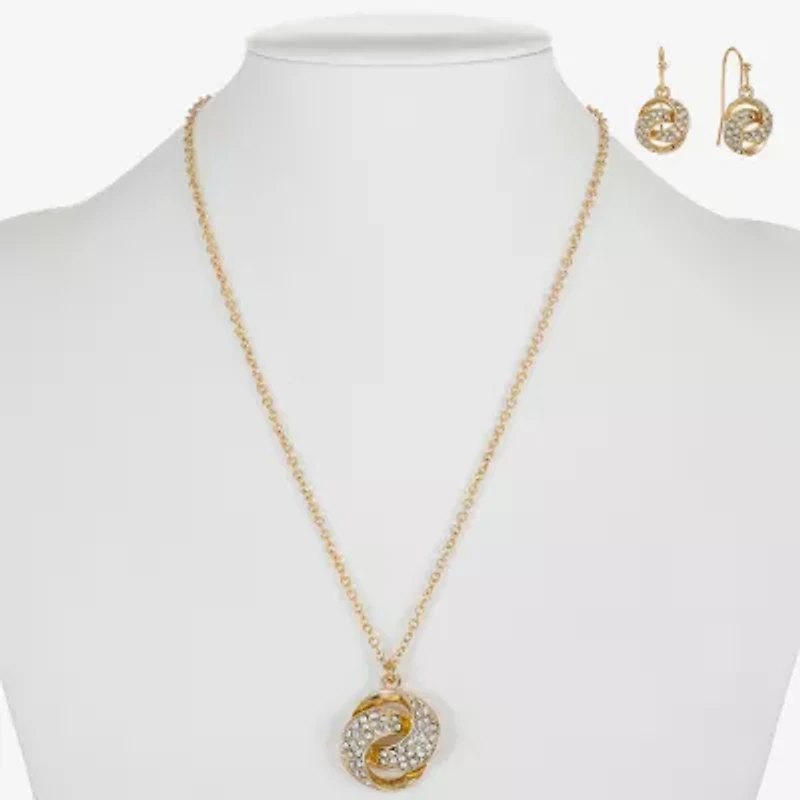 Monet Jewelry Pendant Necklace And Drop Earring Womens Glass Knot 2-pc. Jewelry Set