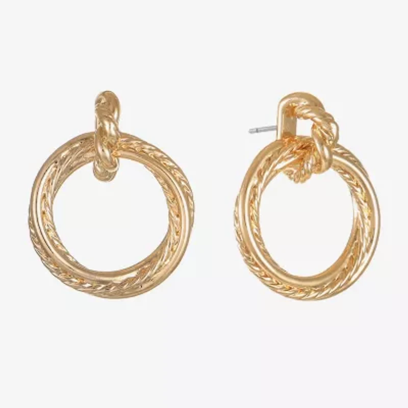 Monet Jewelry Door Knocker Rope Twist Womens Hypoallergenic Drop Earrings