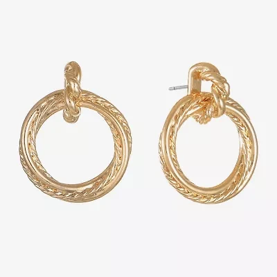 Monet Jewelry Door Knocker Rope Twist Womens Hypoallergenic Drop Earrings