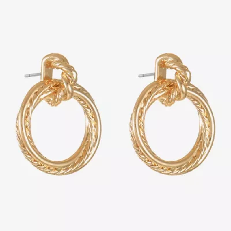 Monet Jewelry Door Knocker Rope Twist Womens Hypoallergenic Drop Earrings