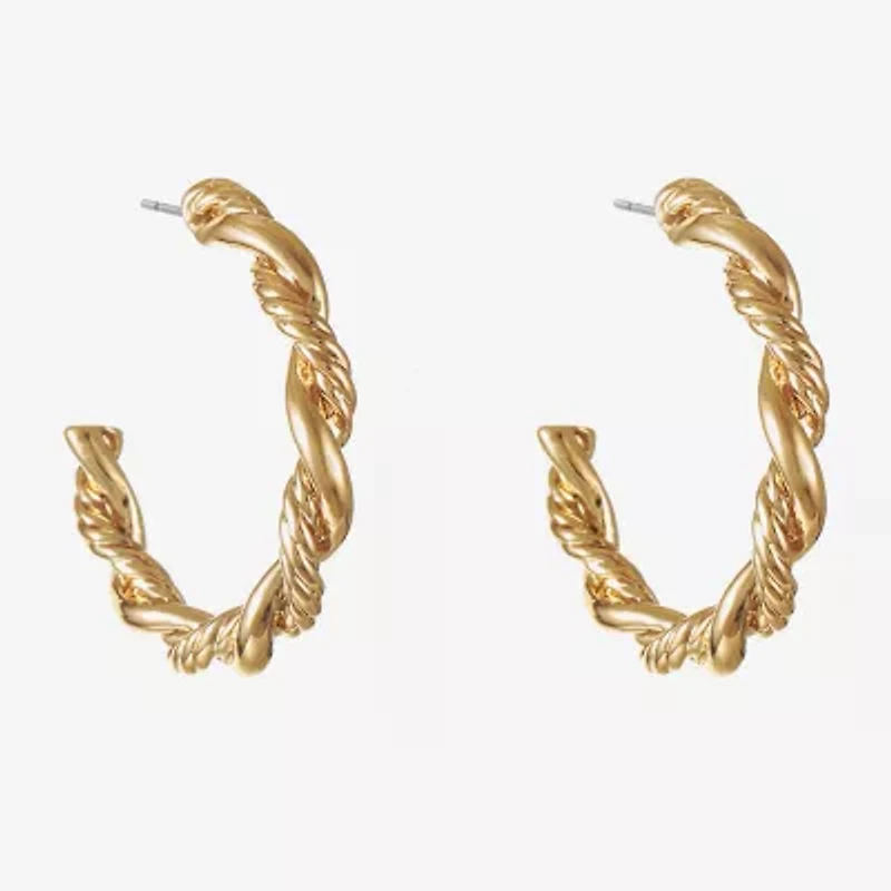 Monet Jewelry Open Womens 28mm Hypoallergenic Hoop Earrings