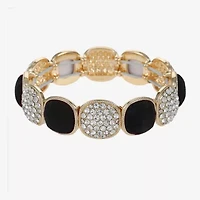 Monet Jewelry Gold Tone Womens Glass Cushion Stretch Bracelet