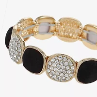 Monet Jewelry Gold Tone Womens Glass Cushion Stretch Bracelet