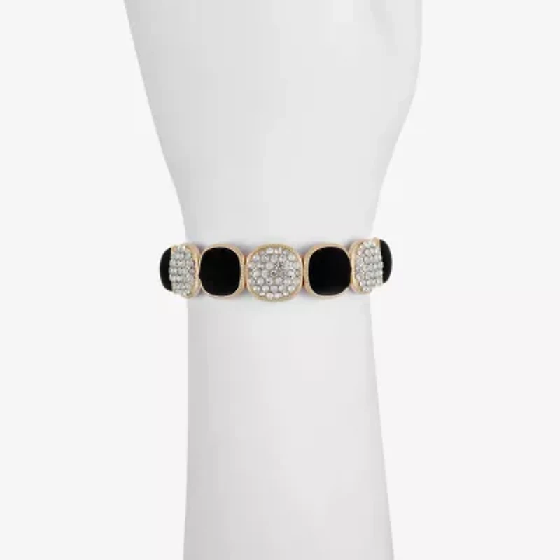 Monet Jewelry Gold Tone Womens Glass Cushion Stretch Bracelet