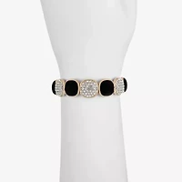 Monet Jewelry Gold Tone Womens Glass Cushion Stretch Bracelet