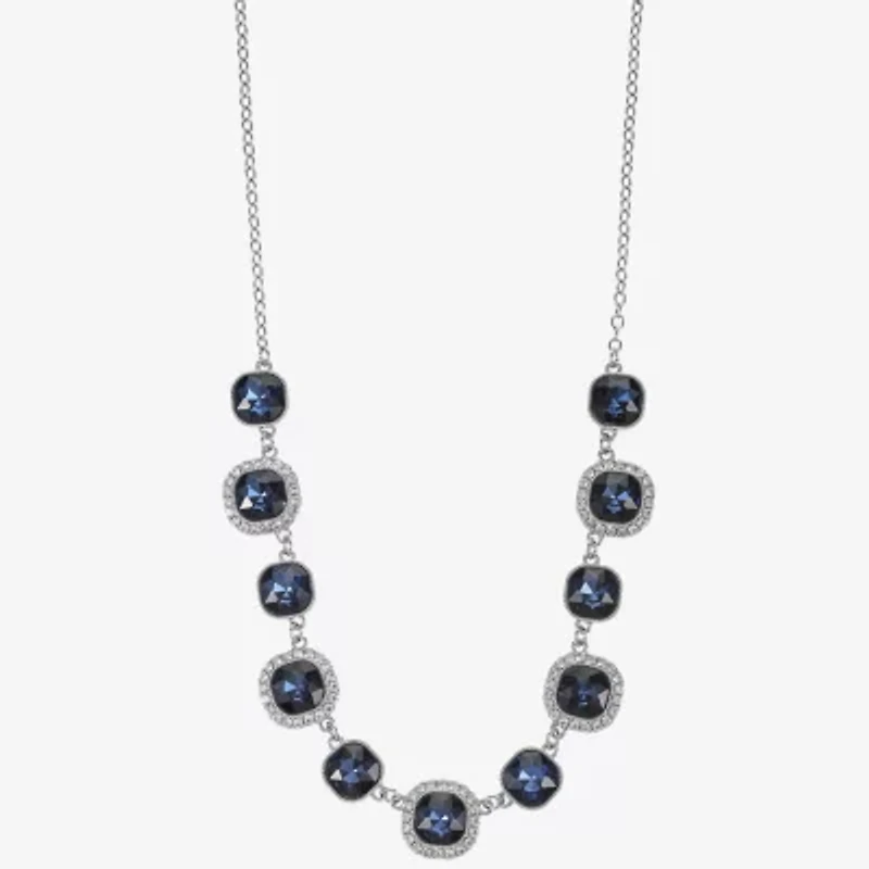 Monet Jewelry Womens Blue 17 Inch Collar Necklace