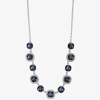 Monet Jewelry Womens Blue 17 Inch Collar Necklace