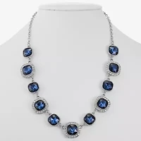 Monet Jewelry Womens Blue 17 Inch Collar Necklace