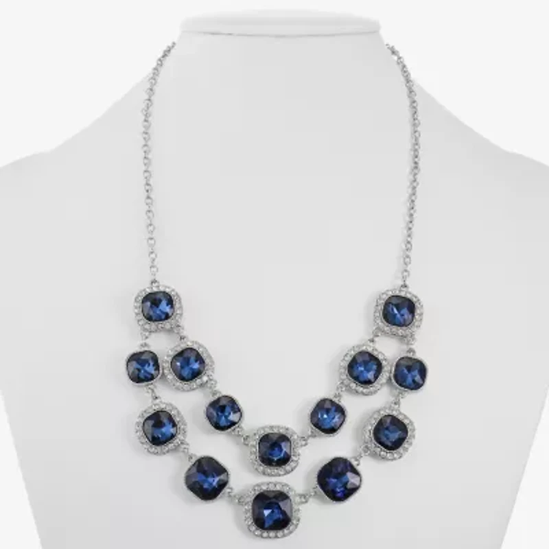 Monet Jewelry Womens Blue 18 Inch Statement Necklace