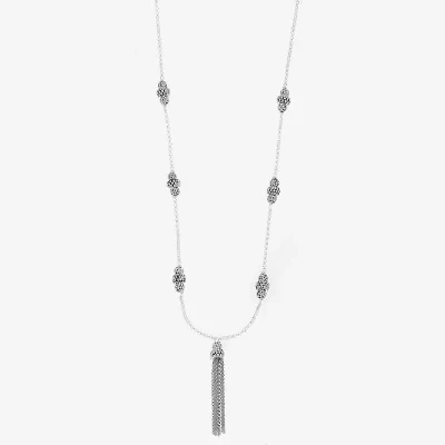 Monet Jewelry Tassel Womens Red Glass 34 Inch Strand Necklace