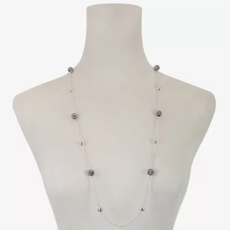 Monet Jewelry Womens Red Glass 34 Inch Strand Necklace