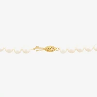 Womens White 10K Gold 18 Inch Strand Necklace