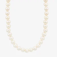 Womens White 10K Gold 18 Inch Strand Necklace