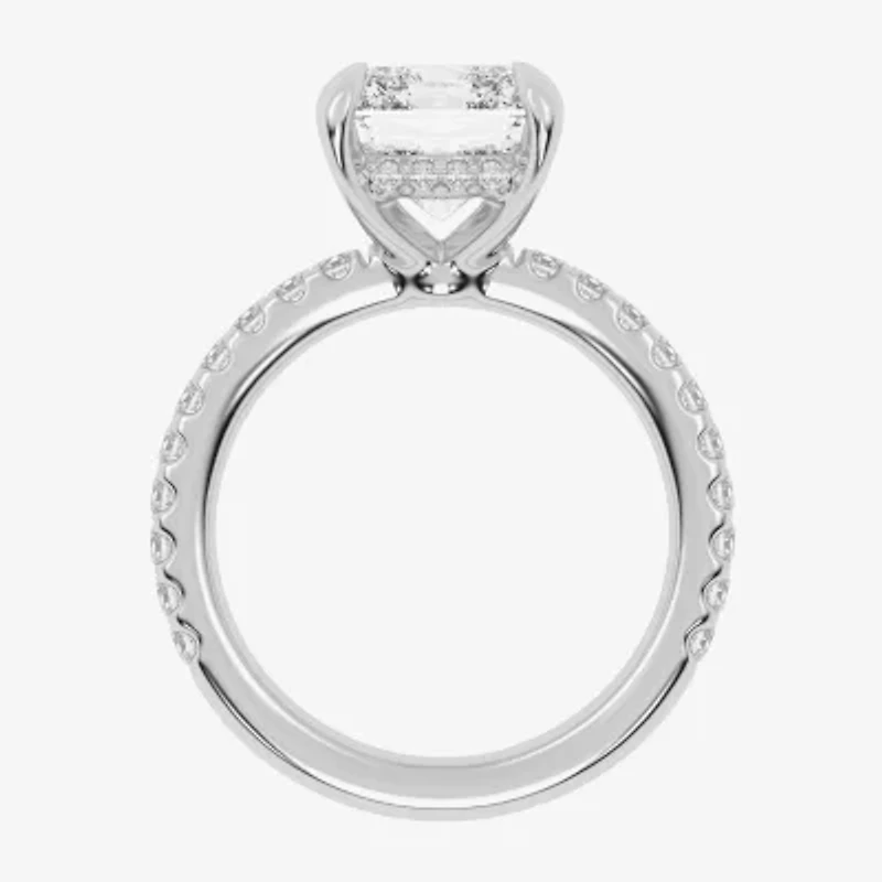 (G-H / Vs2-Si1) Womens 5 1/2 CT. T.W. Lab Grown White Diamond 14K Gold Side Stone Engagement Ring