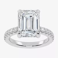 (G-H / Vs2-Si1) Womens 5 1/2 CT. T.W. Lab Grown White Diamond 14K Gold Side Stone Engagement Ring